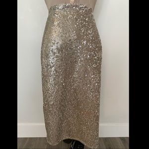 Gold/Silver Sequin Midi Skirt